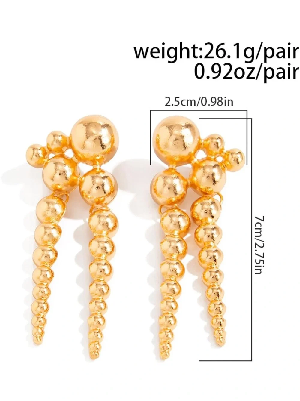 Zara Gold Multi-Bead Drop Earrings - Women Jewelry